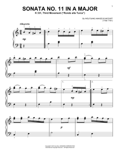 Sonata No. 11 In A Major, K 331, Third Movement (Download) 