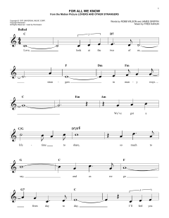 For All We Know von The Carpenters (Download) 