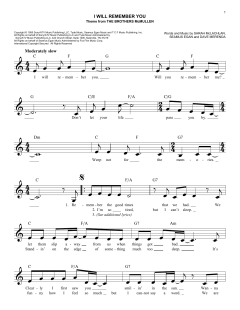 I Will Remember You von Sarah McLachlan (Download) 