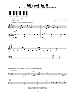 Minuet In G von Johann Sebastian Bach (Download) 