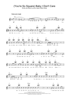 (You're So Square) Baby I Don't Care von Elvis Presley (Download) 