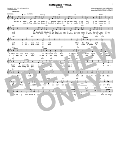 I Remember It Well von Alan Jay Lerner (Download) 