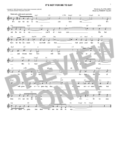 It's Not For Me To Say von Johnny Mathis (Download) 