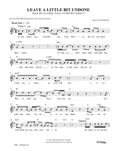 Leave A Little Bit Undone (Download) 