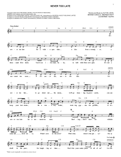 Never Too Late von Elton John (Download) 