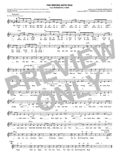 The Wrong Note Rag von Adolph Green (Download) 
