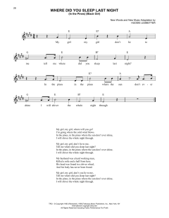 Where Did You Sleep Last Night von Lead Belly (Download) 