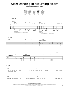 Slow Dancing In A Burning Room von John Mayer (Download) 