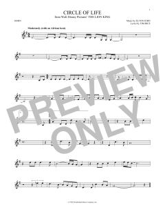 Circle Of Life von Elton John (Download) 