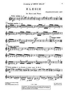 Elegie for Horn and Piano von Francis Poulenc (Download) 