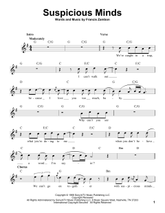 Suspicious Minds von Elvis Presley (Download) 