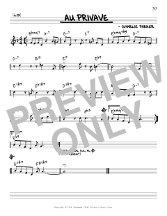 Au Privave [Reharmonized version] von Charlie Parker (Download) 