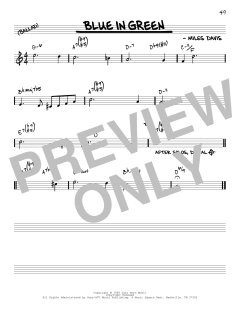 Blue In Green [Reharmonized version] von Miles Davis (Download) 