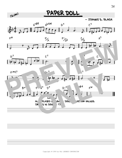 Paper Doll [Reharmonized version] von Johnny S. Black (Download) 