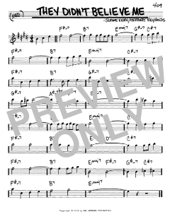 They Didn't Believe Me von Jerome Kern (Download) 