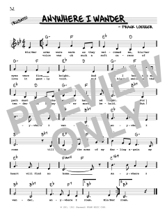Anywhere I Wander von Frank Loesser (Download) 