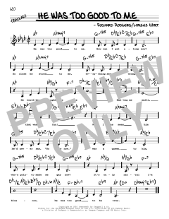 He Was Too Good To Me von Richard Rodgers (Download) 