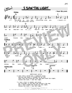 I Saw The Light von Hank Williams (Download) 