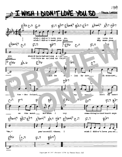 I Wish I Didn't Love You So von Frank Loesser (Download) 