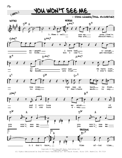 You Won't See Me [Jazz version] von The Beatles (Download) 