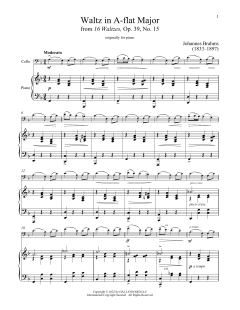 Waltz In A-Flat Major, Op. 39, No. 15 von Johannes Brahms (Download) 