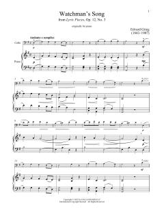 Watchman's Song, Op. 12, No. 3 von Edvard Grieg (Download) 