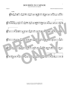 Bourree In E Minor von Johann Sebastian Bach (Download) 