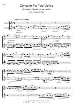 Concerto for Two Violins von Johann Sebastian Bach (Download) 