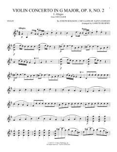 Violin Concerto In G Major, Op. 8 No. 2: 1: Allegro von Joseph Bologne (Download) 