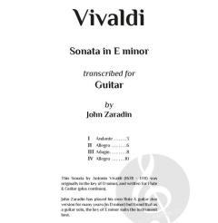 Sonata in E minor for Solo Guitar von Antonio Vivaldi (Download) 