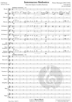 Intermezzo Sinfonico from The Opera Cavalleria Rusticana von Pietro Mascagni (Download) 