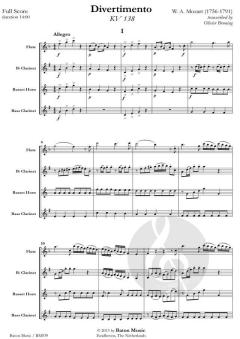 Divertimento KV 138 von Wolfgang Amadeus Mozart (Download) 