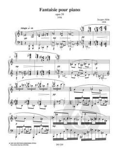 Fantaisie pour piano op. 59 von Jacques Hétu 