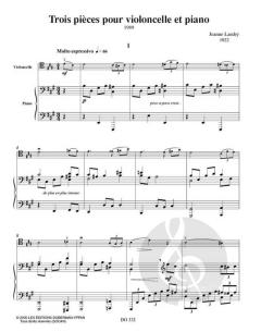 Trois pièces pour violoncelle et piano von Jeanne Landry 