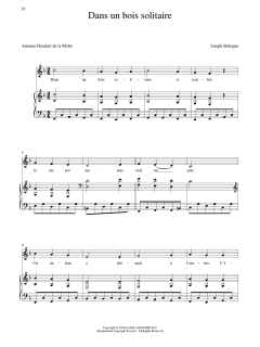 Dans Un Bois Solitaire (Low Voice) von Joseph Bologne (Download) 