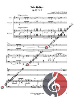 Klaviertrio D-Dur op. 23/1 von Joseph Woelfl 