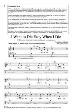 I Want To Die Easy When I Die 