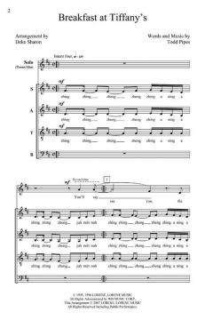 Breakfast At Tiffany's SATB With Solo 