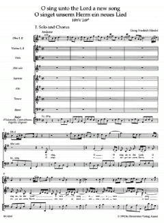 O singet unserm Herrn ein neues Lied HWV 249a von Georg Friedrich Händel 