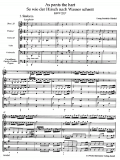 As Pants The Hart / So wie der Hirsch nach Wasser schreit HWV 251e (Georg Friedrich Händel) 