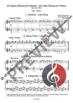 24 kleine Stücke op. 39 von Dmitri Kabalewski (Download) 
