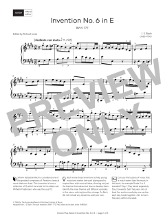 Invention No. 6 in E, BWV 777 von Johann Sebastian Bach (Download) 