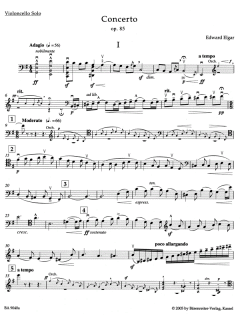 Konzert in e-Moll op. 85 von Edward Elgar für Violoncello und Orchester im Alle Noten Shop kaufen (Einzelstimme) - BA9040-79