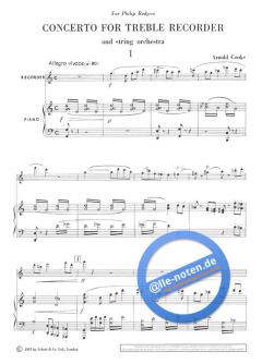 Recorder Concerto von Arnold Cooke 