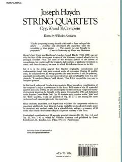 String Quartets Op. 20 and 33 Complete von Joseph Haydn 