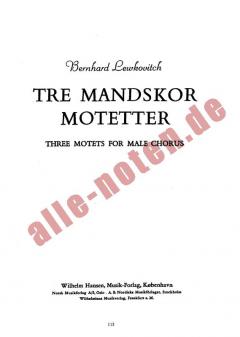 Tre Mandskor Motetter (Bernhard Lewkovitch) 