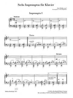 6 Impromptus op. 5 von Jean Sibelius 