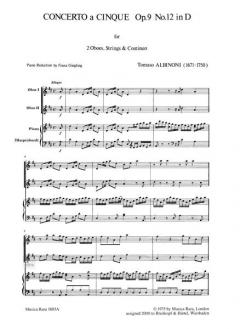 Concerto à 5 in D op. 9/12 von Tomaso Albinoni 