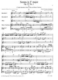 Sonaten op. 22 Nr. 1 F-Dur (Johann Christian Schickhardt) 