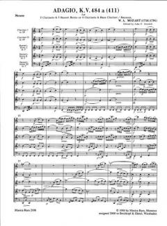 Adagio KV 484a von Wolfgang Amadeus Mozart für Holzbläser Sextett im Alle Noten Shop kaufen